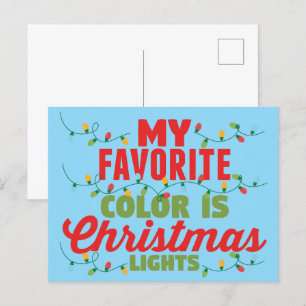 Cartão Postal Minha Cor Favorita É Luzes De Natal