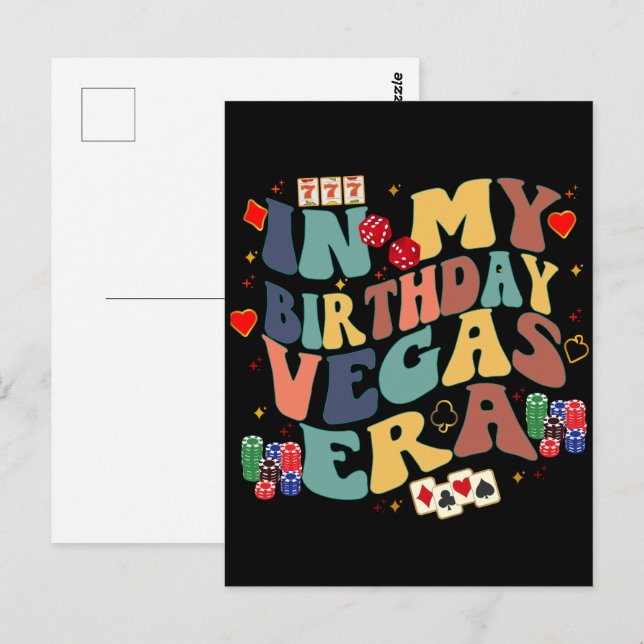 Cartão Postal Minha Festa de Aniversário na Era Vegas Férias Via (Frente/Verso)
