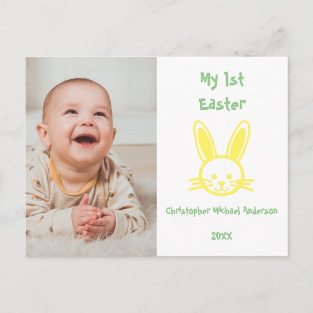 Cartão Postal Minha Foto Do Bebê Da Páscoa De 1rua (Frente)