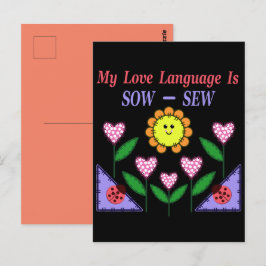Cartão Postal Minha Linguagem De Amor É Sow - Sew