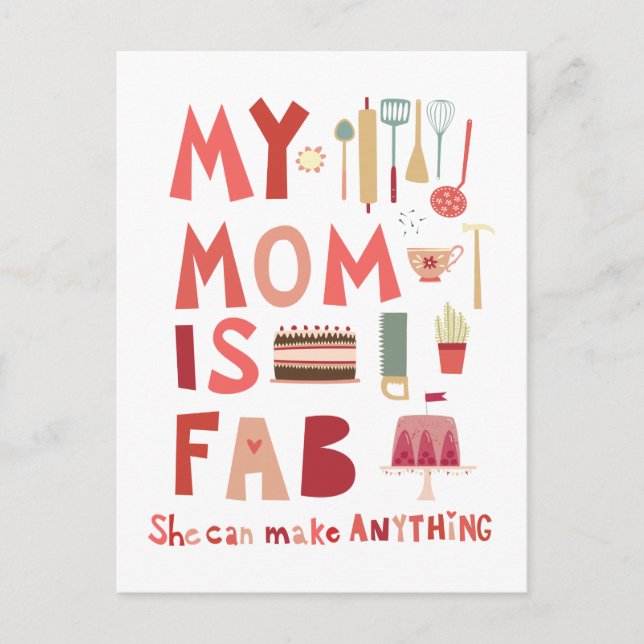 Cartão Postal Minha mãe é Fab (Frente)