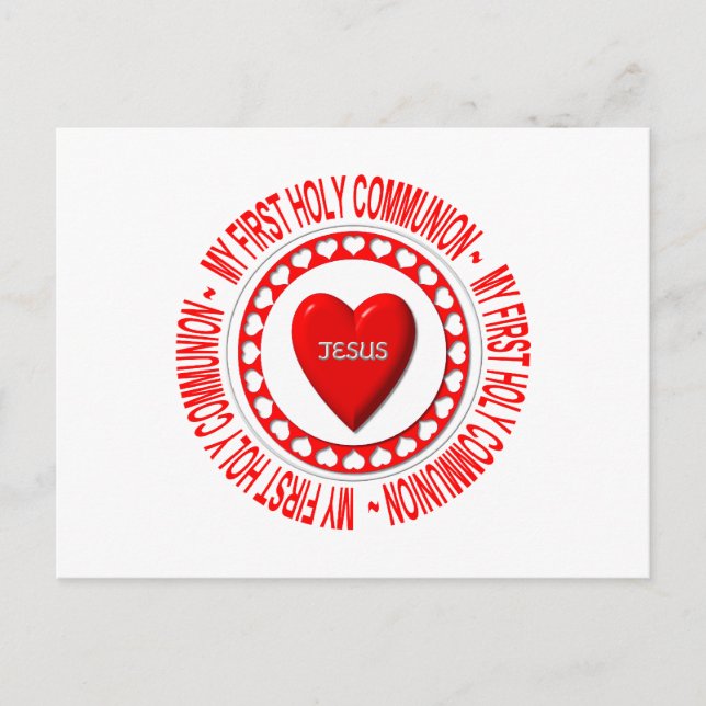 Cartão Postal Minha Primeira Comunhão Sagrada (Frente)