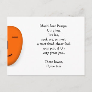 Cartão Postal Minha querida Engraçada Carta de Amor Namorada Ind