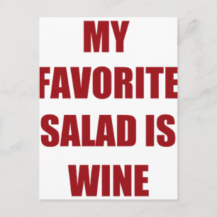 Cartão Postal minha salada favorita é vinho