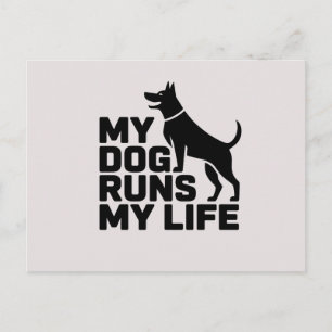 Cartão Postal Minha Vida é Controlada Pelo Meu Cachorro Arte de