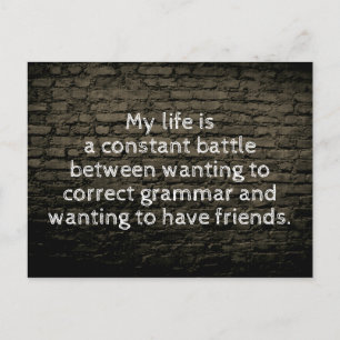 Cartão Postal Minha vida é uma constante piada negra