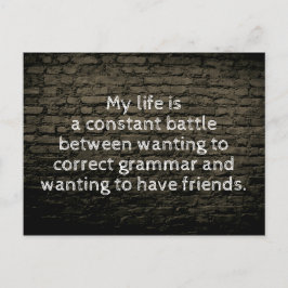 Cartão Postal Minha vida é uma constante piada negra