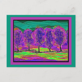 Cartão Postal Minhas Próprias Árvores Roxas de Arte do Computado