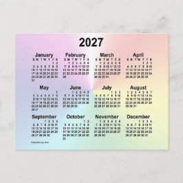 Cartão Postal Mini calendário da nuvem Rainbow 2027 por Janz