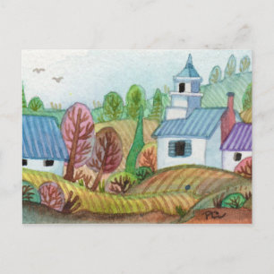 Cartão Postal Mini Farmland Lakescape