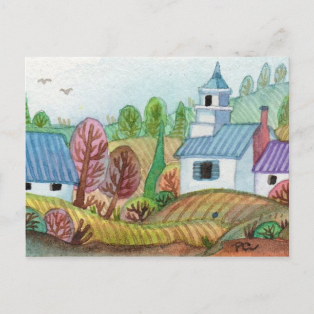 Cartão Postal Mini Farmland Lakescape (Frente)