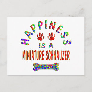 Cartão Postal Mini Schnauzer Felicidade