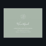 Cartão Postal Minialista Boho Floral Movida Endereço Sage Green<br><div class="desc">Desenho Floral de Boho Minimalista Movemos Cartão-Postal de Endereço em Dusty Sage Green</div>