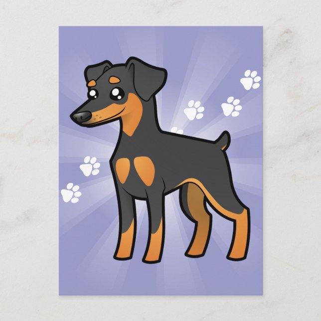 Cartão Postal Miniatura Cartoon Pinscher / Manchester Terrier (Frente)