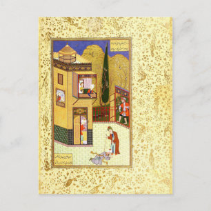 Cartão Postal Miniatura persa: O Murid beija os pés do Pir