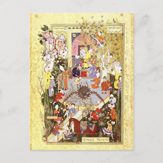 Cartão Postal Miniatura Persa: Um Pai Aconselha Seu Filho (Frente)