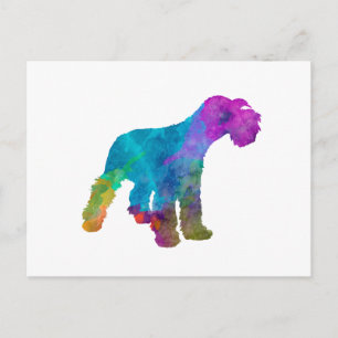 Cartão Postal Miniatura Schnauzer em aquarela
