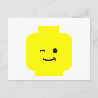 Cartão Postal Minifig Winking Head por Personalizar Minha Minifi