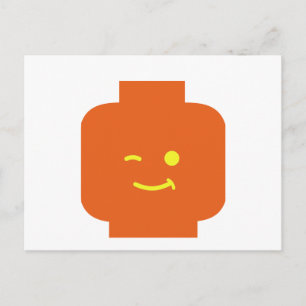 Cartão Postal Minifig Winking Head por Personalizar Minha Minifi