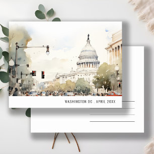 Cartão Postal Mínima Kansas City Missouri Aquarela Viagem
