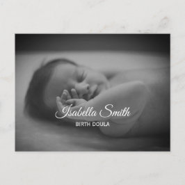 Cartão Postal Minimal Birth Doula Newborn Care Design