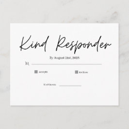 Cartão Postal Minimal Elegant Wedding RSVP Postcard