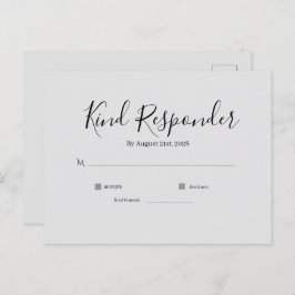 Cartão Postal Minimal Elegant Wedding RSVP Postcard