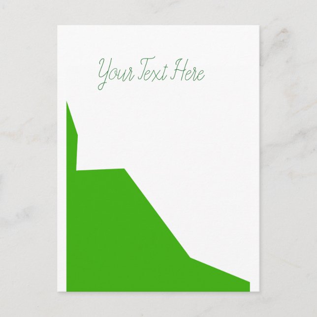 Cartão Postal Minimalismo branco verde (Frente)