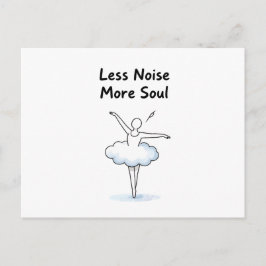 Cartão Postal Minimalist Ballet Dancer Soul Quote Art