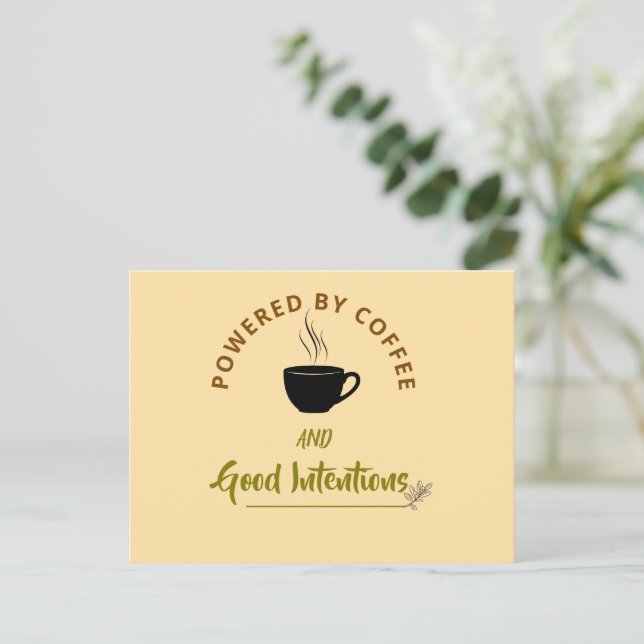 Cartão Postal Minimalist Coffee Quote Postcard | Funny Good Inte (Em pé/Frente)