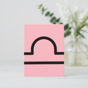 Cartão Postal Minimalist Libra Zodiac Horoscope Birthday Gift