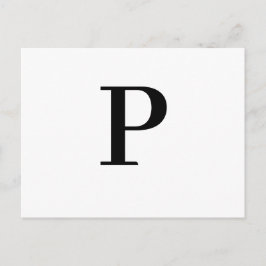 Cartão Postal Minimalist Modern Letter Initial Design