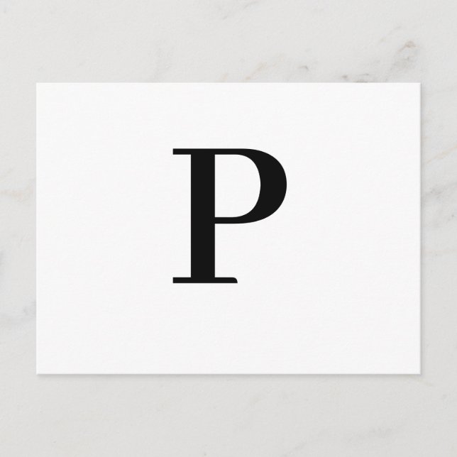 Cartão Postal Minimalist Modern Letter Initial Design (Frente)
