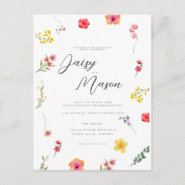 Cartão Postal Minimalista Botânica de Flores Silvestres com foto