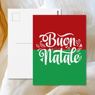 Cartão Postal Minimalista Buon Natale italiano Feliz Natal