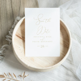 Cartão Postal Minimalista Clássico Dourado Salve o Cartão-Postal