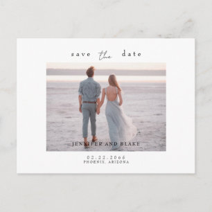 Cartão postal minimalista de data de casamento a s