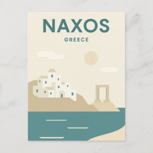 Cartão Postal Minimalista de Grécia Naxos