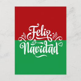 Cartão Postal Minimalista Feliz Navidad Espanhola Feliz Natal