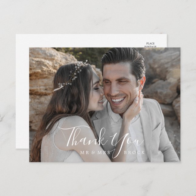 Cartão postal Minimalista Obrigado (Frente/Verso)