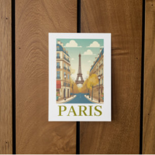 Cartão Postal Minimalista Paris França Torre Eiffel Parisiense