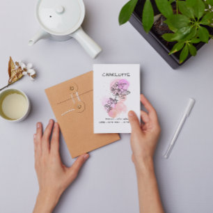 Cartão Postal Minimalista Rosa Floral Cerejeira em Flor Obrigada
