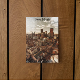 Cartão Postal Mínimo Denver Colorado Skyline