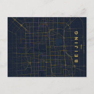 Cartão Postal Mínimo do Mapa da China Pequim