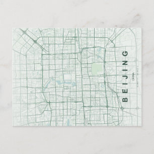 Cartão Postal Mínimo do Mapa da China Pequim