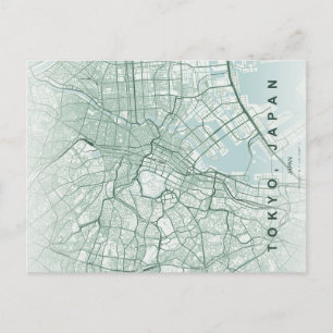 Cartão Postal Mínimo do Mapa da Cidade de Tóquio J