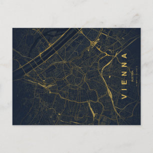 Cartão Postal Mínimo do Mapa de Viena Áustria