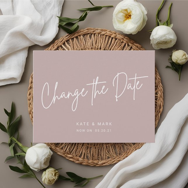 Cartão Postal Mínimo Moderno - Alterar o Anúncio de Data (Criador carregado)