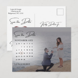 Cartão Postal Mínimo Moderno De Orçamento Salvar A Foto Da Data