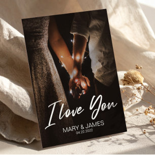 Cartão Postal Mínimo Moderno Eu te amo inserção de fotos